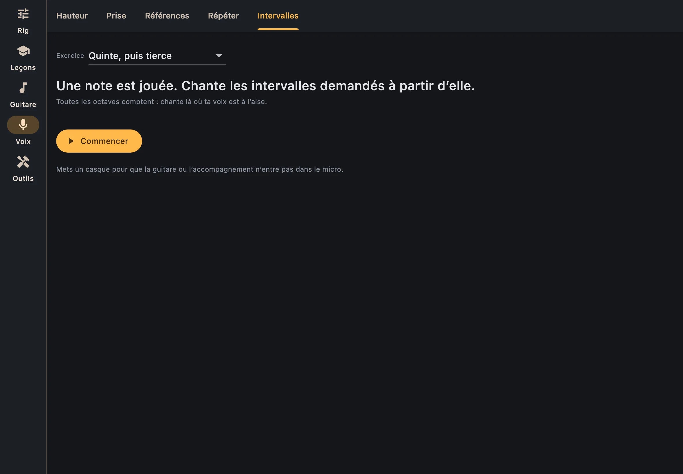 Chanter des intervalles