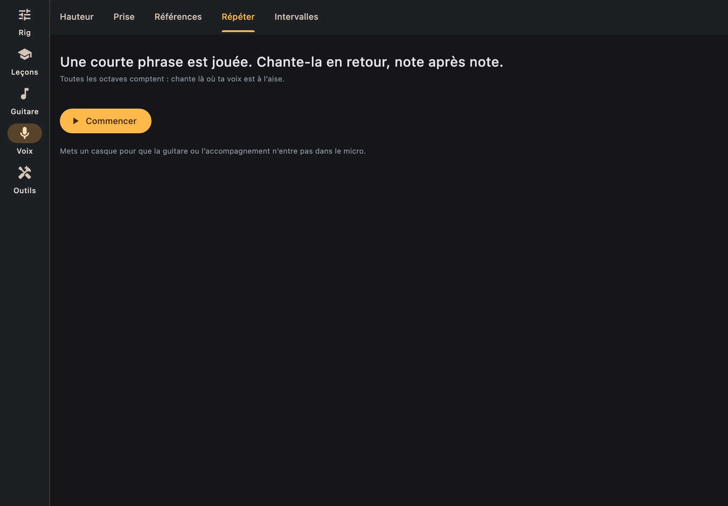 Répéter une phrase